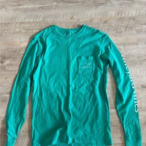 Vineyard Vines Men's Teal Long Sleeve Tee